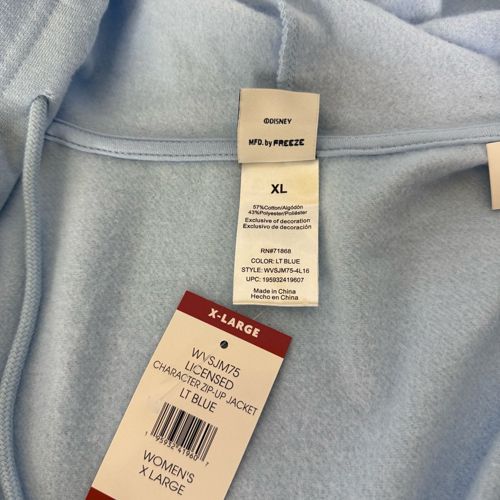 Disney Kids Light Blue Stitch Zip-Up Hoodie - Picture 8 of 9